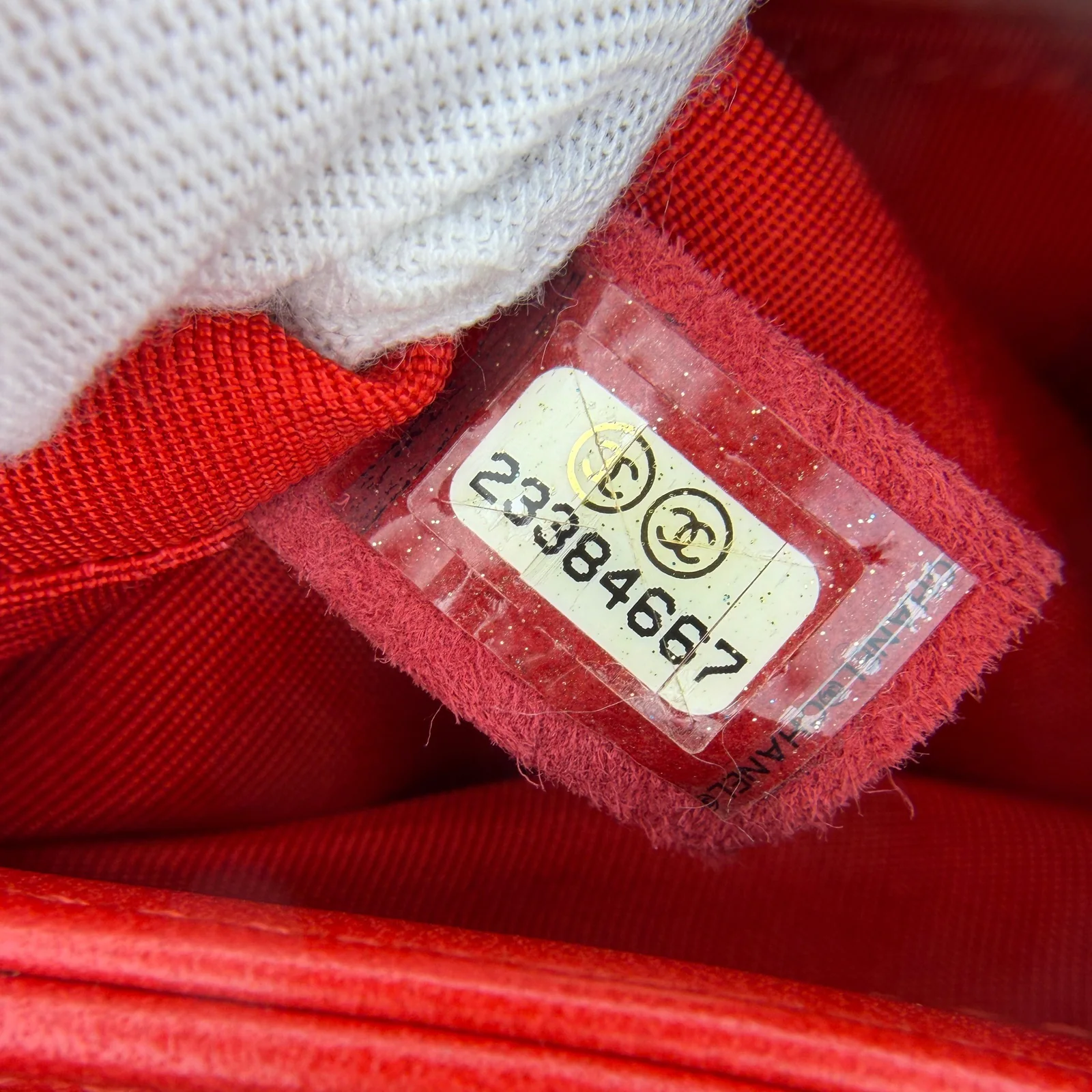 Chanel Code Checker — Interior serial-number sticker